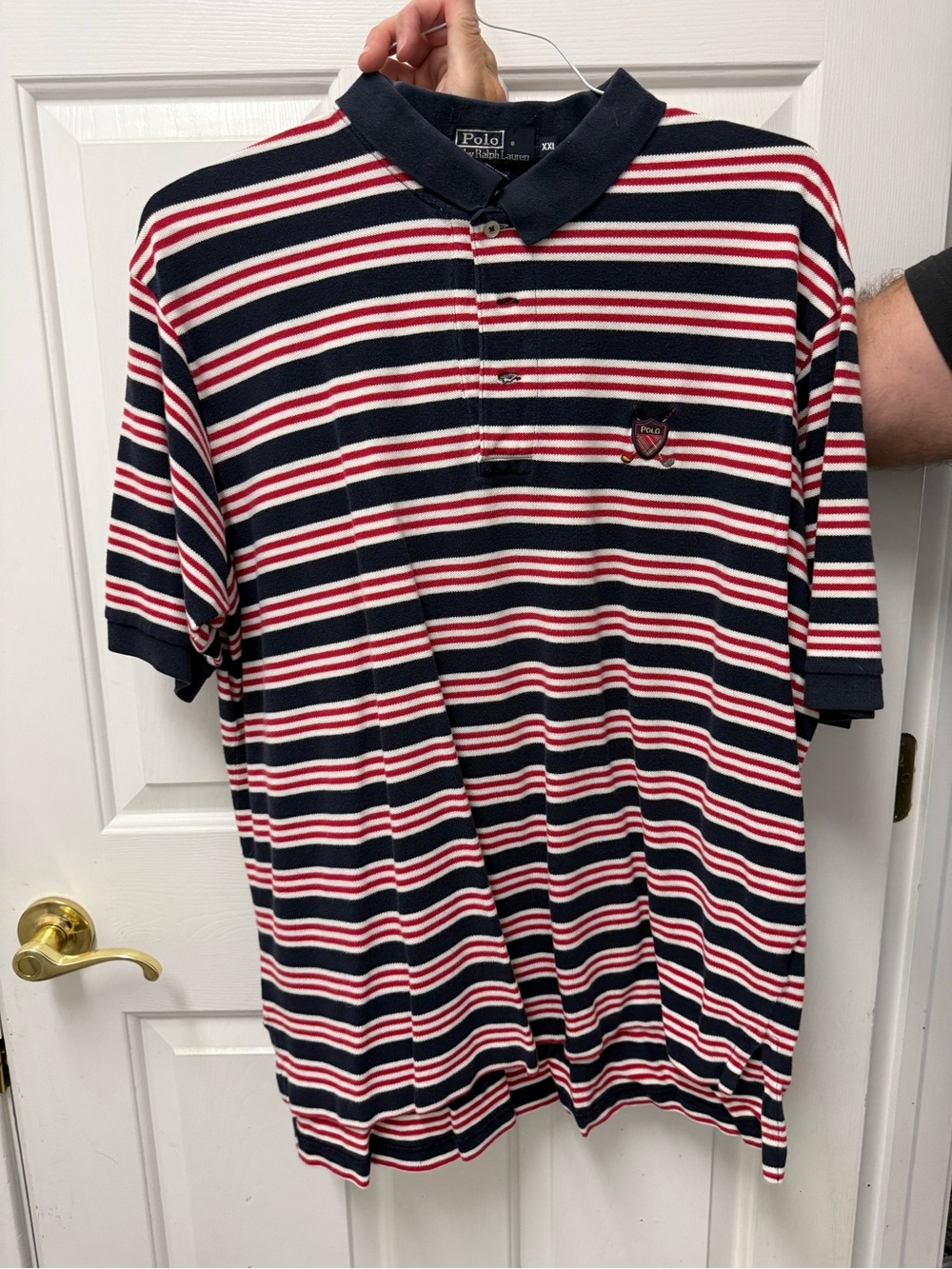 Polo by Ralph Lauren Navy, Red & White Striped Polo Shirt